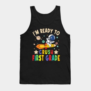 Ready To Crush 4th Grade Boys Astronaut Back To School Tank Top